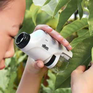 Microscope portable 60-120x Microscope de poche Led Light Portable Mini microscope - Neuf