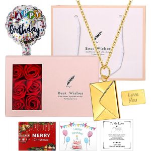 Kal-Collier Enveloppe Photo Personnalisé Pendentif Livre Personnalisable En Acier Inoxydable - Bijoux Avec Médaillon Gravé Avec Message Cadeau Secret Pour Couples Et Famille - Neuf