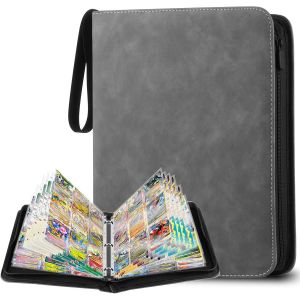 Mdy-Classeur Carte, 900 Porchettes Album Carte, Albums Pour Cartes À Collectionner, Pour Sangle Elastique, Gris - Neuf