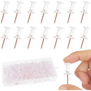 ChenQuanSarl-Puna s Transparentes, 300Pcs &Agrave; T&ecirc;te Avec Bo&icirc;te, Puna s En Plastique, Puna Murale, Puna Aiguille Pour Panneau De Li&egrave;ge Tableau D'Affichage Mur Photo - Or Rose - Neuf