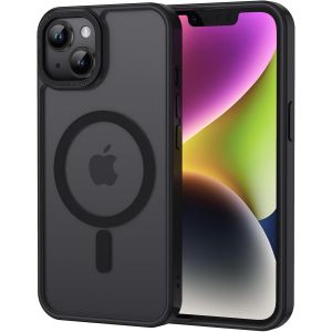 Kal-Coque Pour Iphone 14 Magnétique Compatible Avec Magsafe, Étui Mat Translucide Minimaliste, Pc Dur Housse Arrière Anti-Rayures + Tpu Bumper Antichoc -Noir - Neuf