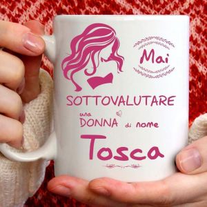 Eryi-Mug Tosca Amusant Pour Petit-Déjeuner, Thé, Tisana, Café, Cappuccino. Gadget Tasse Personnalisée : Ne Sous-Estimer Pas Une Femme De Nomtotocha. Également Comme Idée Cadeau Originale Et Amusante. - Neuf