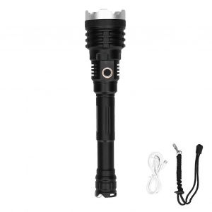 Lampe de poche LED haute luminosité, zoom à 5 vitesses, lampe de poche d'urgence pour l'extérieur, chargement USB - Neuf