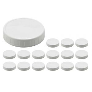 Paquet De 16 Couvercles De Bocaux À Large Ouverture,Bouchons De Stockage En Plastique Pour Bocaux De Conserve,Résistance Étanche Et Anti-Rayures - Neuf