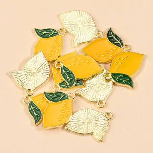 Breloques De Fruits En Émail Pour Femme Et Fille, Pendentif Ananas, Mangue Harvey, Boucles D'oreilles Mignonnes, Collier, Bracelet, Bijoux, Accessoire De Bricolage, 10 Pièces--Pistolet Noir Plaqué - Neuf