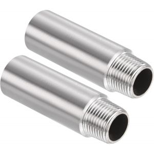 KAL-304 Inox Acier Douche Tête Extension Bras, 2 Paquet G3/8 Mâle À Femelle Filetage 60Mm Longueur Tuyau Raccord Douche Tête Rallonge - Neuf