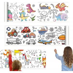 Chenquansarl-Rouleau À Dessin Pour Enfants, 2 Rouleaux (6 M), Papier À Colorier Découpable, Extra Large De 30 Cm, Pour Peindre, Couper Et Bricoler, Idéal Pour Les Projets Créatifs, Les Graffitis Diy - Neuf