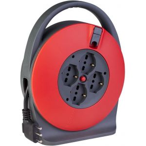 lbgwp60-Pp2741 Enrouleur De Câble De 5 M - Enrouleur De Câble Électrique À 4 Pr s Et Grande Fiche De 16 A À Économie D'Espace - Rallonge Électrique Avec Disjoncteur Thermique, Poignée Et Molette - Neuf