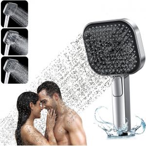 CHECARZHN--NO1-Pommeau De Douche Economie Deau Anti Calcaire Haute Pression Forte Douchette Douche Salle De Bain Pommeau Douche Carré Pomme De Douche Economie D'Eau Et Douches À Main Filtrante Tete D - Neuf