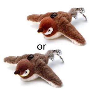 Jouet Animal En Peluche Rechargeable Avec Sons Pour Chats, Jouet Interactif Flottant-Moineau Brun - Neuf
