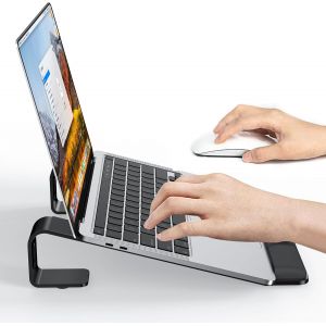 Support Pour Ordinateur Portable Avec Support De Poignet, Support En Aluminium Pour Ordinateur Portable, Support Ventilé Ergonomique Pour Ordinateur Portable Macbook/Hp/Dell/Acer/Lenovo 10-17,3 - Neuf