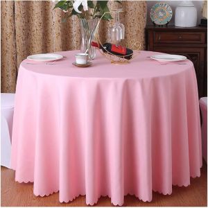 Sjzg-Nappe Ronde Maison H&ocirc;tel Jupe De Table De Banquet Rose 180cm De Diam&egrave;tre - Neuf