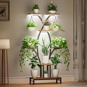 NouvelHorizonstore-Support pour plantes d'int&eacute;rieur avec &eacute;clairage de croissance, &eacute;tag&egrave;re pour plantes de 163 cm de haut pour l'exposition de fleurs, support d'angle peu encombrant pour fleurs pour d - Neuf