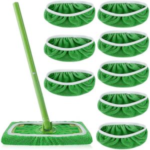 Kalanka-Chiffons R&eacute;utilisables Pour,Lingettes Reutilisable Pour,8 Pi&egrave;ces Serpilli&egrave;re Recharge Balai Vapeur,Mop Pads En Microfibres Pour Nettoyer Et Frotter Les Sols Secs Ou Humides - Neuf
