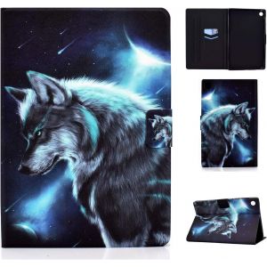 Coque Pour Samsung Galaxy Tab A9 Plus 11 Pouces 2023(Sm-X210/X215/X216) Pu+Tpu Housse Protection Avec Fentes Support Fonction Etui Pour Samsung Galaxy Tab A9, Loup - Neuf