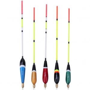 Lot De 5 Flotteurs De Peche En Bois De Balsa Durables Et Polyvalents, Kit D'accessoires Pour Appats Et Aliments Pour Poissons ( ) - Neuf