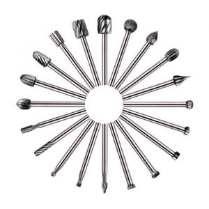 Fraises Rotatives - 20Pcs Embouts de Fraisage HSS Fraise Bois Outil de Routage du Bois avec 3mm Tige pour Accessoires Outil Rotatif - Neuf