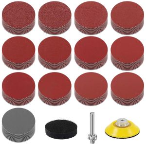 130 Pièces Disques Papier Abrasifs 50mm Grain 80 100 120 150 240 320 400 600 800 1000 1200 2000 3000 Kit De Ponçage 2 Pouces - Neuf