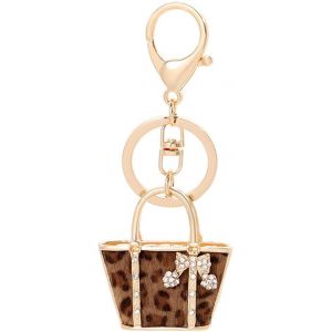 Loc-Porte-Cl&eacute;s L&eacute;opard Portefeuille L&eacute;opard Porte-Cl&eacute;s D&eacute;coratif Mini Choses Pour &Agrave; Main Accessoires Pour Femmes Pendentif De Voyage Unique Strass - Neuf