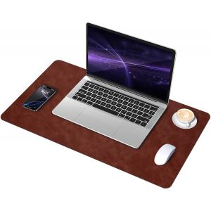 JGD-Tapis de Bureau Vieilli en Su&egrave;de et Cuir, Tapis de Bureau D'ordinateur Antid&eacute;rapant, Tapis de Souris et de Clavier Etanche, Sous-Main pour le Bureau et la D&eacute;coration Int&eacute;rieure (Acajou, 60x34cm) - Neuf