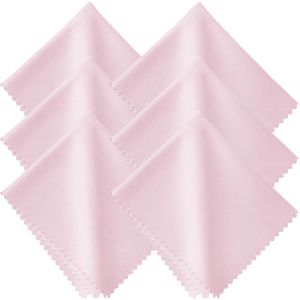 Chiffon de nettoyage pour lunettes 6 pièces - rose, 15 x 18 cm, chiffon de nettoyage pour écran en microfibre chiffon de nettoyage pour écran de lunettes - Neuf