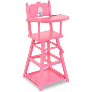 - Chaise haute, accessoire, pour poupon 36 et 42cm, d&egrave;s 3 ans, Rose, 9000141290 - Neuf
