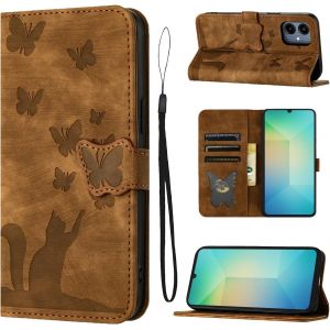 Kal-Coque Pour Samsung Galaxy A06 4g/5g (6,7 Pouces) 5g Housse De Protection Premium Pu Cuir Portefeuille Protection Porte Carte Fonction Support Flip Case Pour Samsung Galaxy A06 -Marron - Neuf