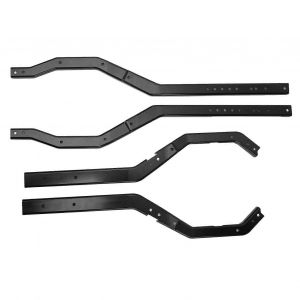 Rails de ch&acirc;ssis RC 2025 en alliage d'aluminium professionnel, poutre m&eacute;tallique l&eacute;g&egrave;re pour voiture RC SCX6 1/6, noir - Neuf