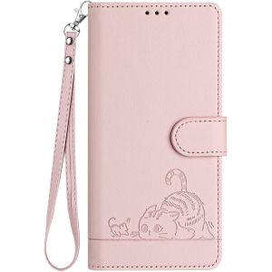 KALANKA-&Eacute;tui de protection pour t&eacute;l&eacute;phone portable Xiaomi Redmi Note 13 5G - Motif chat - Protection RFID - Fonction support - Emplacements pour cartes - Pliable - R&eacute;sistant aux chocs - Rose - Neuf