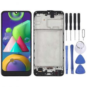 Ecran Lcd Tft Pour Samsung Galaxy M21 / Sm-M215 Numériseur Assemblage Complet Avec Cadre (Noir) - Neuf