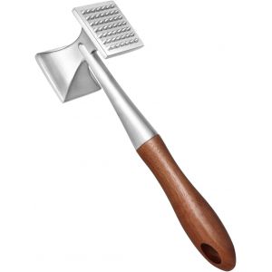 Marteau À Viande, Attendrisseur De Viande Robuste, Marteau À Steak Avec Manche En Bois Et Alliage De Zinc De Qualité Alimentaire, Maillet De Cuisine 2 En 1, 26 Cm - Neuf