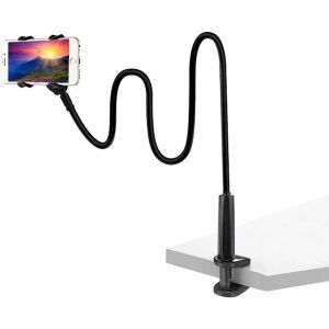 Mdy-Portable Support Téléphone Avec Col De Cygne, Avec Bras Rotatif Et Réglable À 360 Degrés, Universelle Flexible Support Col De Cygne Pour 4-6.3 Pouces Smartphone Lit, Bureau, Voiture, Chambre - Neuf