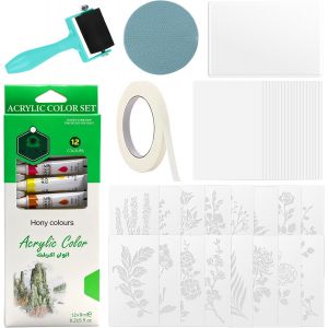 Mevronisshop-Kit Complet De Plaques D'impression Gel, Avec Impression De Gel A5, Rouleau Caoutchouc, Peinture Acrylique, Papier &Agrave; Dessin A5 Et Les Outils Essentiels Pour Arts, Artisanat - Neuf