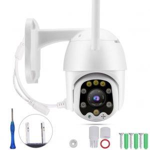 Camera de surveillance PTZ HD 1080P etanche 2,5 pouces, 8 lumieres, couleur, intelligente (prise americaine) - Neuf