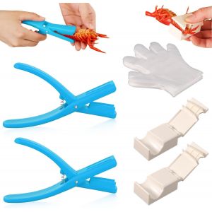 Lbgwp60-Ensemble D'éplucheurs D'écrevisses, Éplucheur D'écrevisses Portable Efficace Outil De Fruits De Mer Pour Éplucher Les Queues De Crevettes Cuites (Bleu, Blanc) - Neuf
