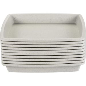 KALANKA-10 Lot Jardinière Soucoupes - Plastique Carré Fleur Pot goute Plateau Appliquer pour Extérieur/Jardin (6 Pouce, Gris) - Neuf