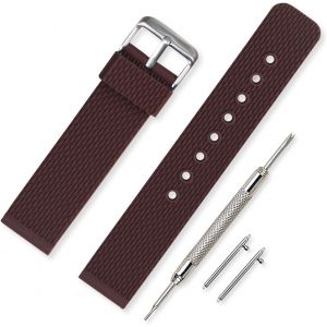 Kal-Bracelet Montre Imperméable Remplacer Silicone Bracelet Montre Homme Femme Noir - 18mm, 20mm, 22mm, 24mm Caoutchouc Montre Bracelet Avec Quick Release Pins - Neuf