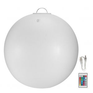 Hjlian Lampe Boule Gonflable Usb De 50 Cm, Lumiere Rvb Changeante De Couleur, Pour Decoration De Fete, Jardin, Pelouse - Neuf