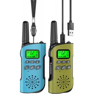 Eryi-Talkie Walkie Enfants Rechargeable, 48 Heures De Temps De Travail, Longue Portée De 3 Kilomètres, Cadeaux D'anniversaire Pour Garçons Filles, Jouets De Plein Air Pour Enfants De 3 À 12 Ans - Neuf