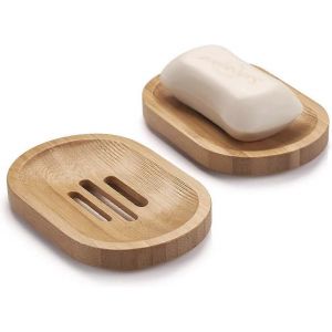 Porte-savon 2 pièces Porte-savon Porte-savon,Porte-savon en bois naturel pour la douche,Maison,chambre,Cuisine - Neuf
