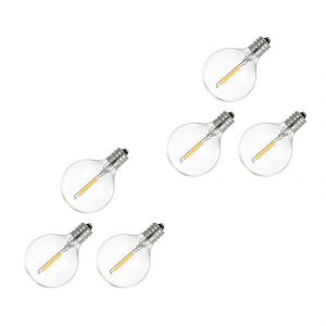6pcs G40 Led Ampoules De Remplacement,E12 Base En Spirale Incassable Led Boule Ampoules Pour Solar String - Neuf