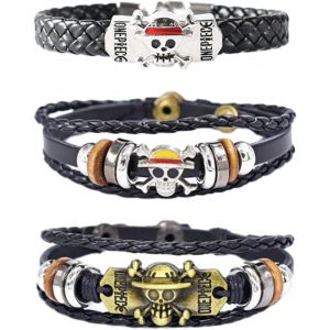 Kal-3 Bracelet One Piece En Cuir Pour Hommes Taille R&eacute;glable Boucle Bracelet R&eacute;tro Multicouche Accessoires Bijoux Anim&eacute;s Pour Couple Applicables Aux Accessoires De Cosplay D&eacute;coration De Poignet - Neuf