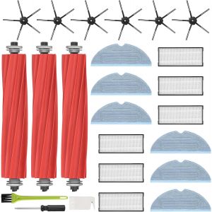 Accessories for Roborock S7 S7 Plus S7 MaxV S7 MaxV Ultra S7 Pro Ultra Spare Parts 3 Main Brush 6 Cleaning Cloths 6 Filters 6 Side Brush - Neuf