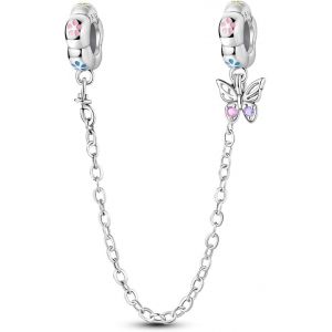 Eryi-Breloque De Chaîne De Sécurité En Argent Sterling 925, Pendentifs À Clip Pour Bracelet, Breloque D'espacement Pour Bouchon De Mauvais ?il, Papillon D'amour, Cadeau De Bijoux Pour Femme - Neuf
