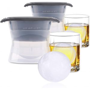Kal-2x Méga Moule À Boules De Glace, Moule À Glaçons Silicone Pour Boules De Glace De 6cm En Xxl, Noir - Neuf