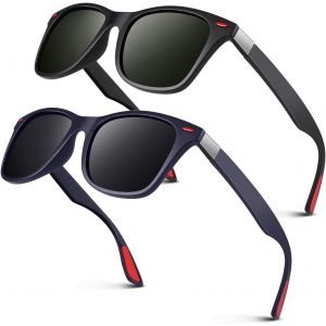 Lunettes De Soleil Homme Polarisées Vintage Tr90 Mode Classiques Ultraléger Carrées 100% Protection Uv400 Lunettes De Soleil - Neuf