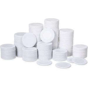 200 Pièces Jetons De Poker Plastique 22 Mm/ 0,87 Pouce Jetons De Comptage Plastique Blancs Petits Compteurs D'apprentissage En Plastique Disques Puces De Comptage Vierges Puce De Bingo - Neuf