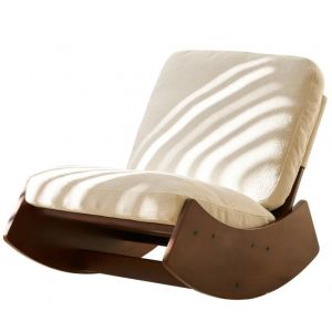 W5318P426171 Chaise confortable et glissante en blanc - Un fauteuil de luxe en tissu doux, dot&eacute; d'un cadre en bois massif, id&eacute;al pour tous les espaces.Id&eacute;al comme chaise de lecture dans les chambres, - Neuf