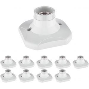 Kal-10 Pièces Plafonnier/Douille De Lampe Elektra, Porcelaine, Blanc, 1x E27 Max. 60w - Neuf