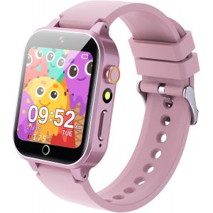 Montre Connectée Enfant 26 Jeux, Montre Enfant Garcon Fille Hd Caméra Musique Vidéo Podomètre Livre Audio Réveil, Montre Intelligente Enfantcadeaux Anniversaire Pour Filles Et Garçons 3-12 Ys - Neuf
